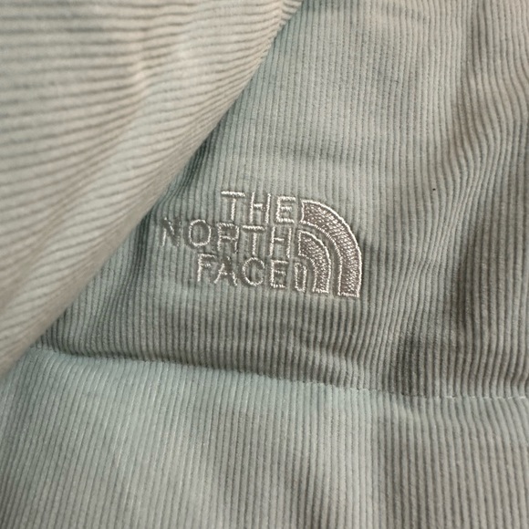 THE NORTHFACE light blue corduroy puffy jacket 550, size Youth XL. NWOT - Picture 4 of 7